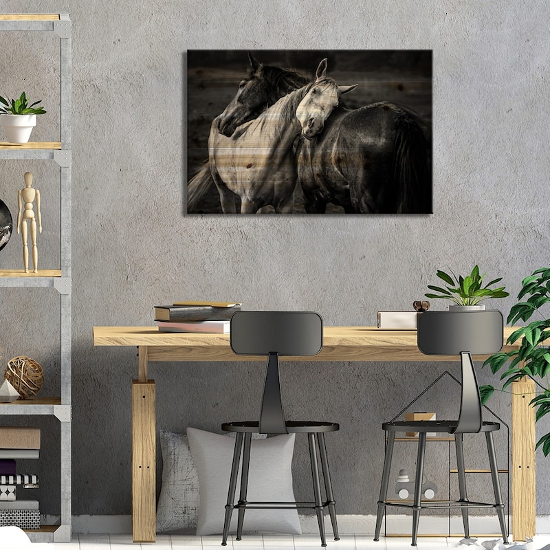 Warm Rain Print On Wood by Niko Chapa - Multi-Color