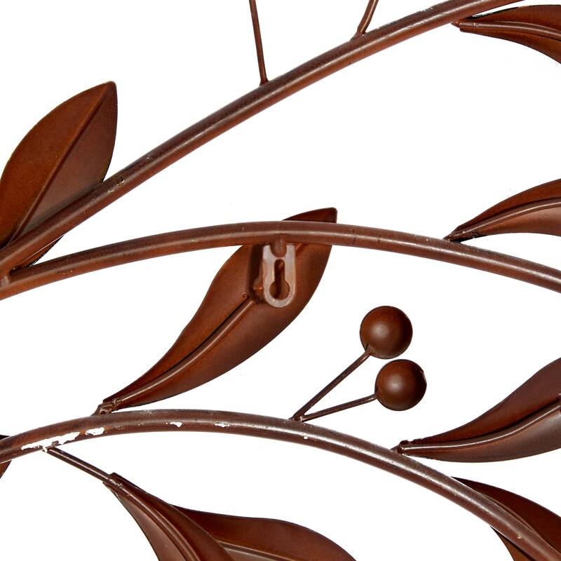 Brown Metal Leaf Home Wall Decor