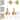 Starsky Modern Gold Wall Sconce with Rechargeable LED Bulbs (Set of 2)