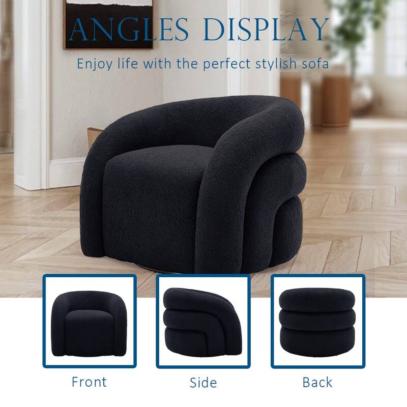 Upholstered Boucle Swivel Accent Chair