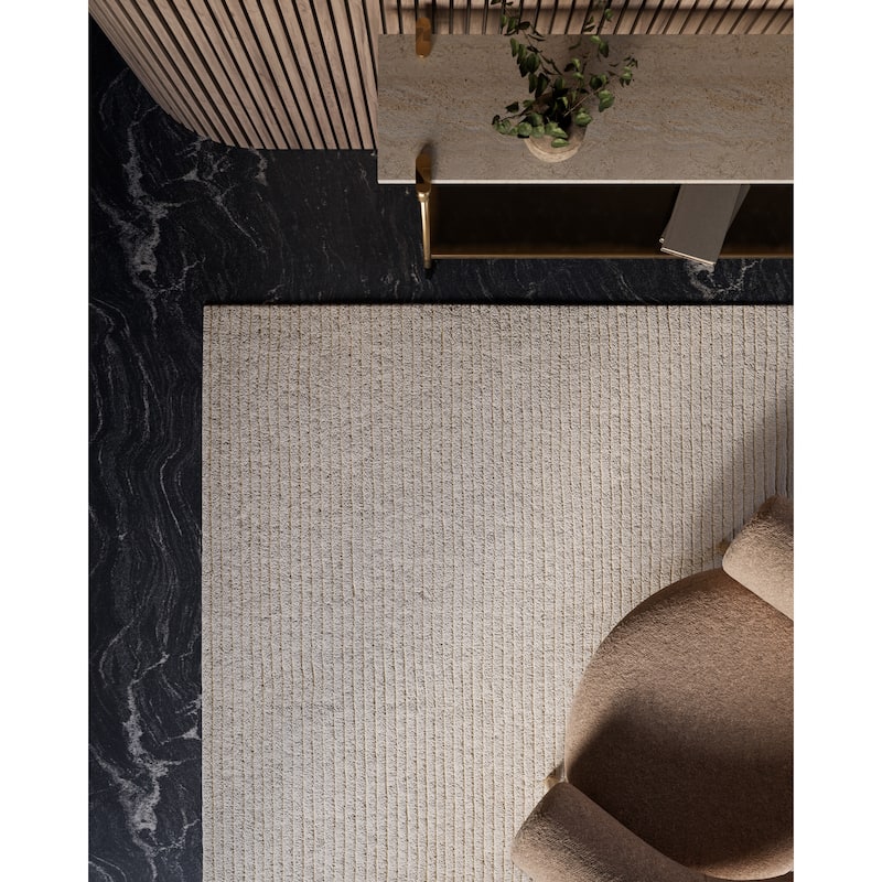 Momeni Asher Hand Loomed Wool Solid Color Area Rug - 9' x 12' - White - Rectangle