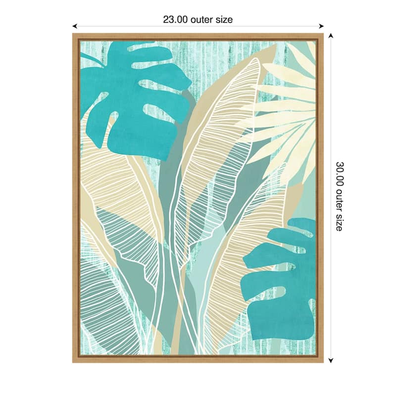Amanti Art Aqua Tropical I by Flora Kouta Framed Canvas Wall Art Print - Sylvie Maple