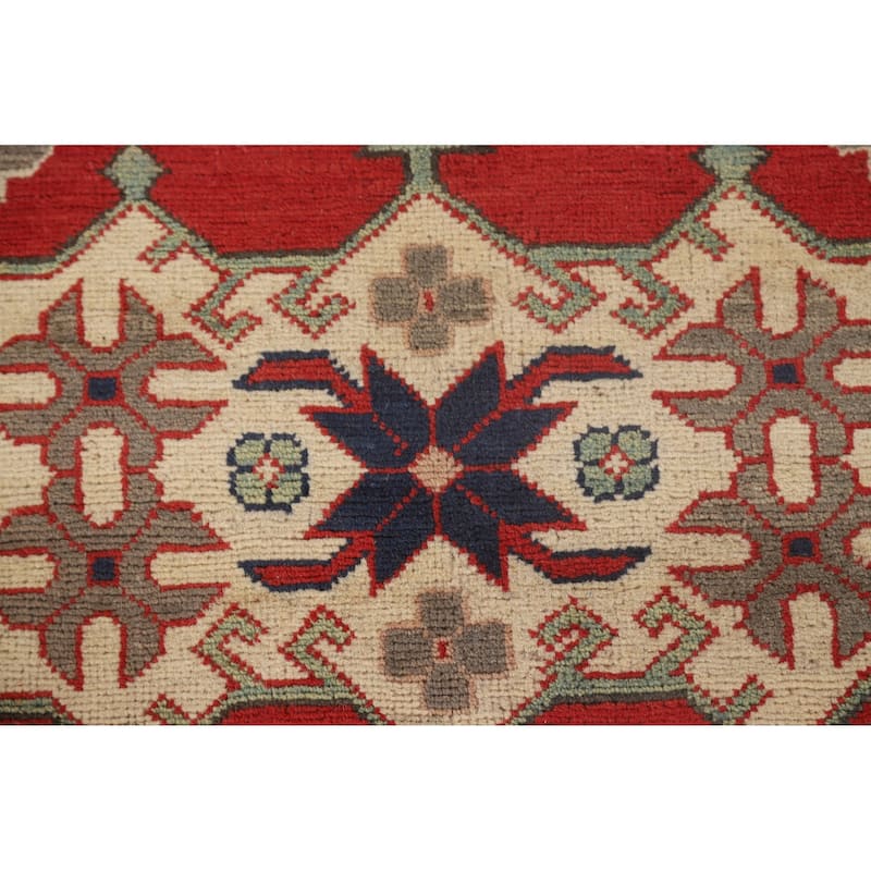 Geometric Kazak Rug Hand-Knotted Wool Carpet - 8'2"x 9'9"