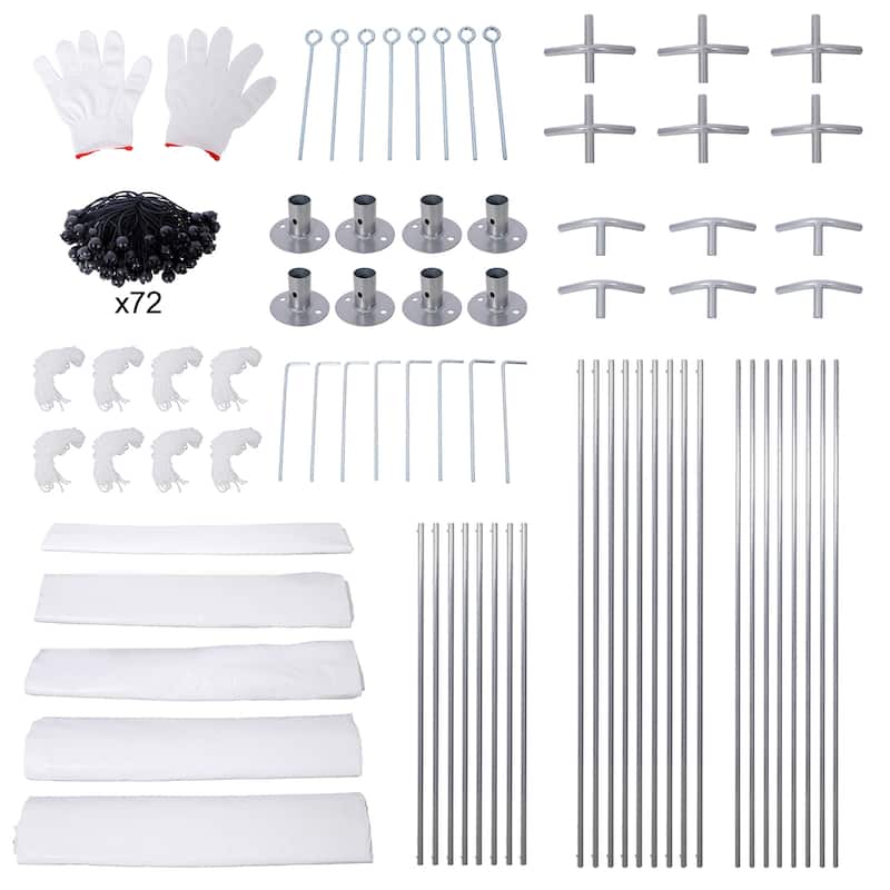10x20FT Heavy Duty Carport Canopy,2 Roll-Up Doors,4 Vent Windows,White