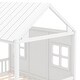 preview thumbnail 10 of 8, Full Size Wooden House Bed Daybed With Twin Trundle,Roof,Windows,White