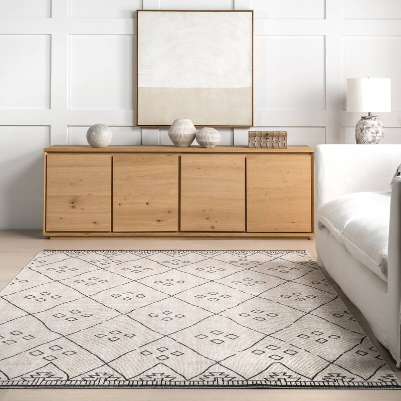 Nuloom Sydney SpinClean Machine Washable Diamond Trellis Area Rug
