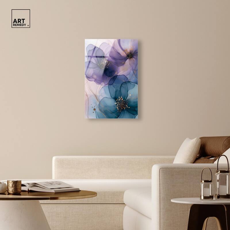 Gilded Cyanescence II Acrylic by Art Remedy, Ready to Hang