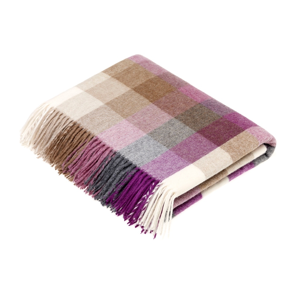 Purple check throw sales