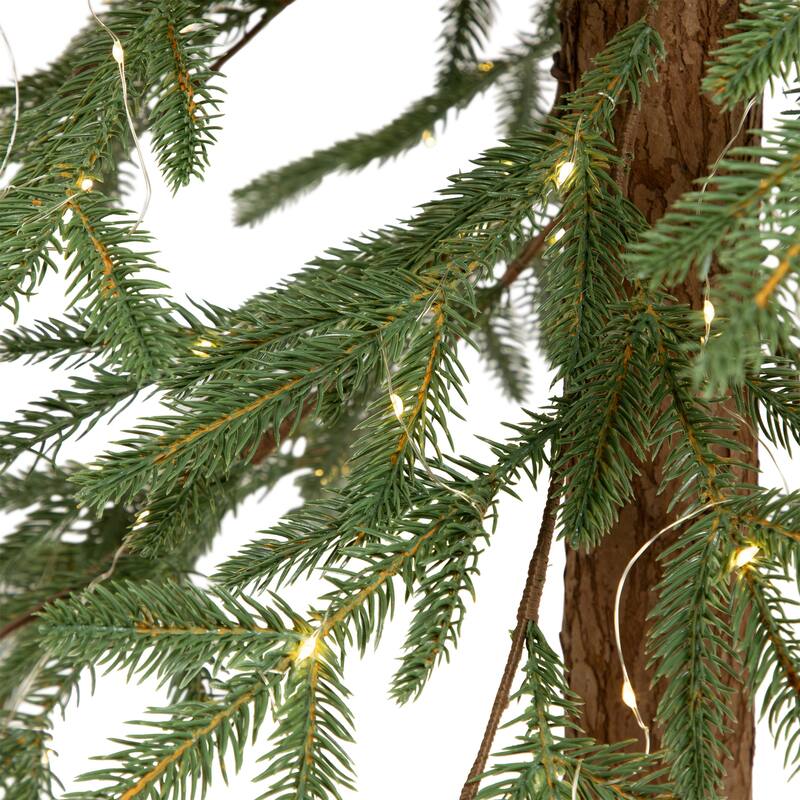 Pre-Lit Medium Alpine Artificial Christmas Tree - 6' - Clear LED Lights - 6 Foot