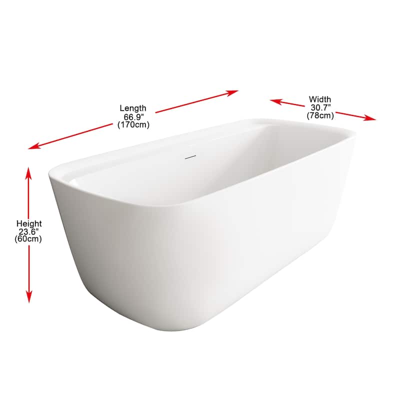 Chad Soaking Bathtub in Glossy White