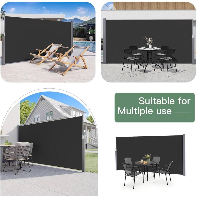 AECOJOY Retractable Side Awning Outdoor Privacy Screen