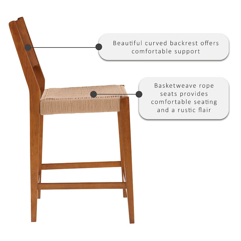 Caelan Seagrass 24-Inch Counter Stool (Set of 2)