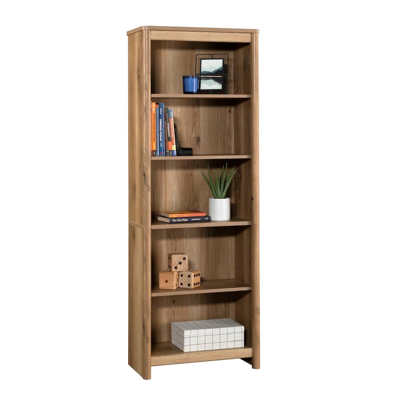 Engineered Wood Vintage 5-Shelf Bookcase, White - 25.2"W x 13.23"D x 69.92"H