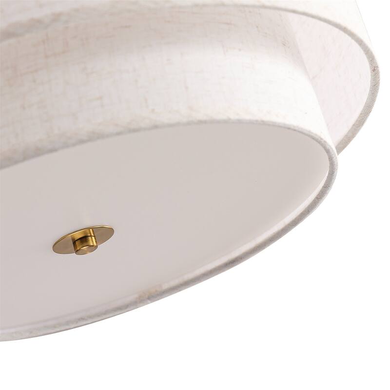 15" Modern Ceiling Light, Fabric Upholstered, Flush-Mount Fixture (Bulb Not Included)