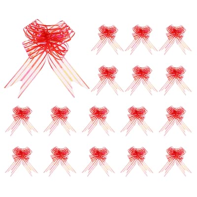 50pcs Pull Bows 5.9 Inch Wide Ribbon Gift Bows for Gift Wrapping