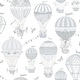 preview thumbnail 1 of 4, Galerie Wallcoverings Just 4 Kids 2 Hot Air Balloons Non-woven Matte Wallpaper Roll 33 feet x 21 inches - Grey