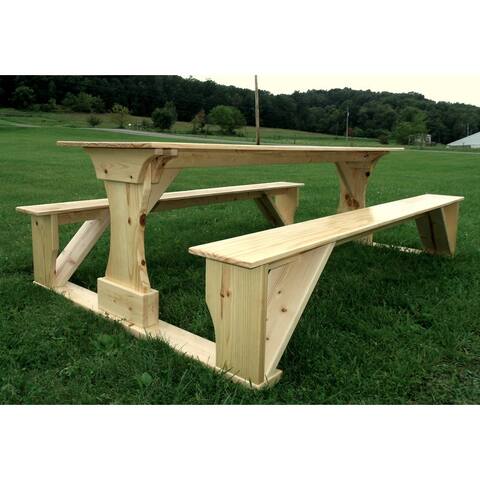 Outdoor 6' Cedar Panel Picnic Table - 6 Foot