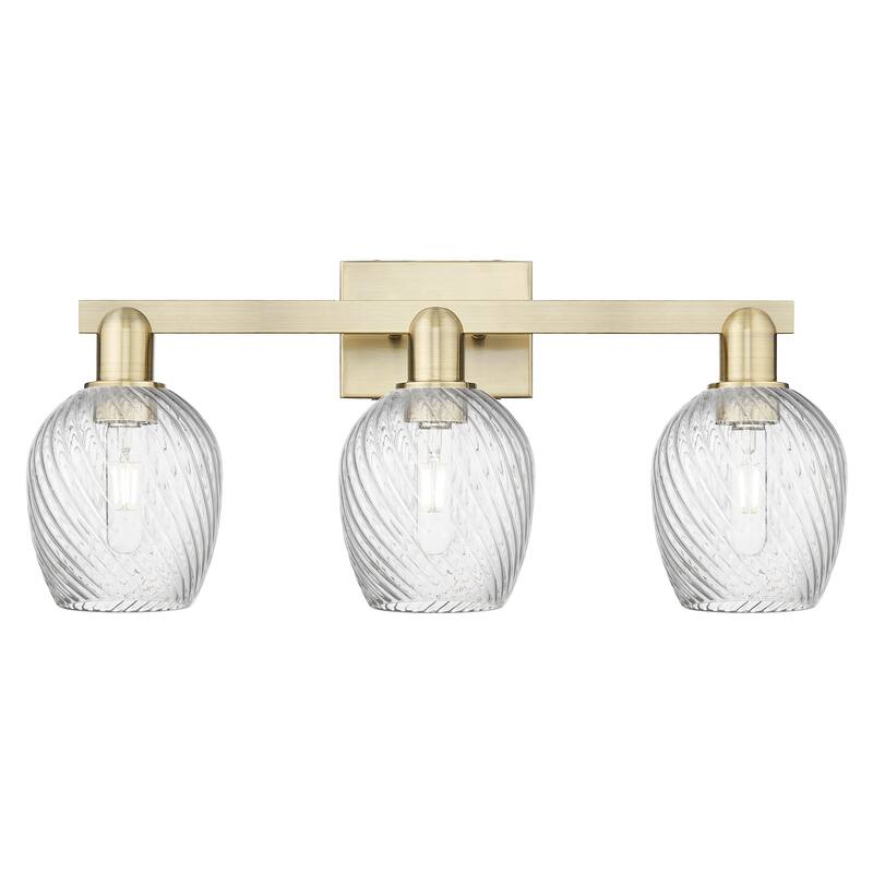 Innovations Lighting 716-3W-12-25 Salina Vanity Salina 3 Light 25" - Antique Brass / Clear Spiral Fluted