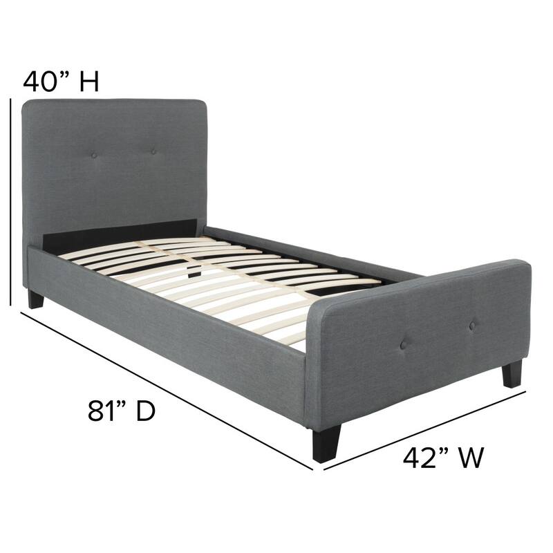 Button Tufted Upholstered Casual Style Platform Bed