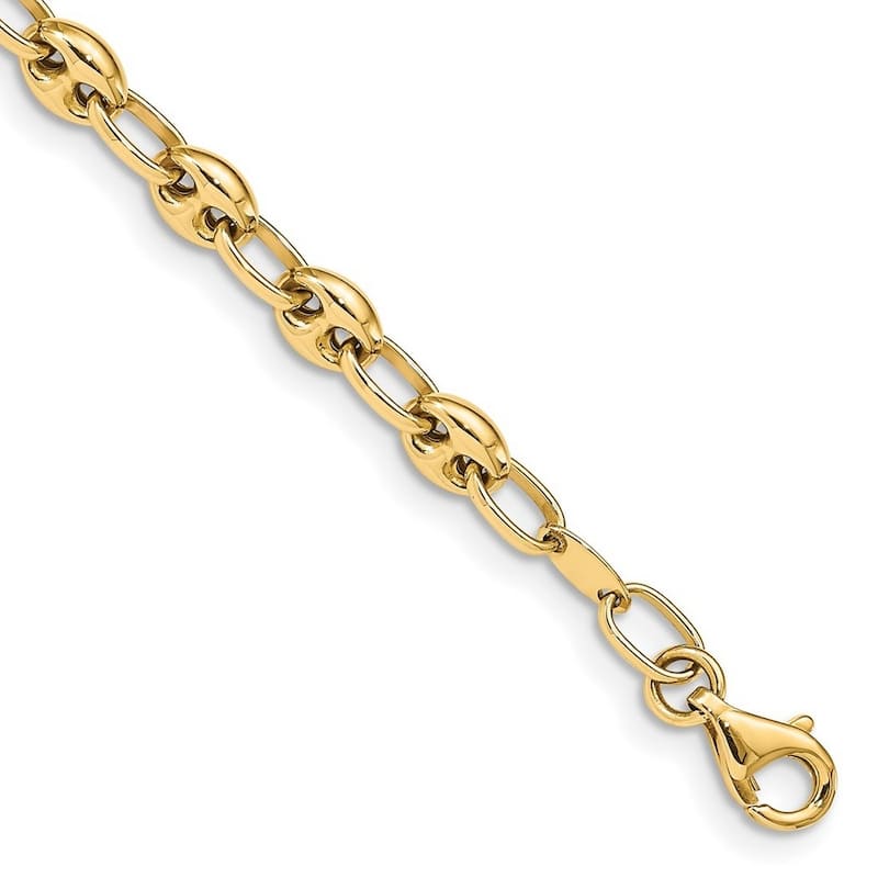 Curata 14k Yellow Gold Polished Link Bracelet 7.5 Inch