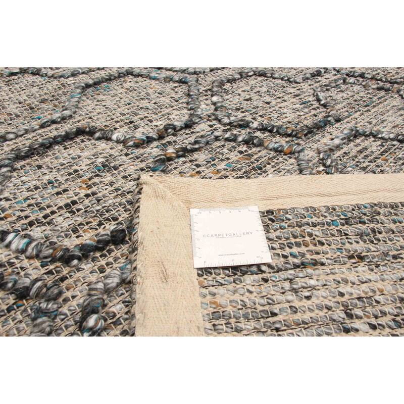 ECARPETGALLERY Braid weave Sienna Dark Grey Wool Rug - 5'2 x 7'7