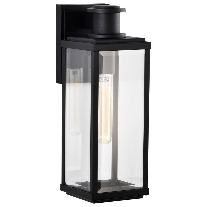 Luca Medium Outdoor Lantern Sand Black Finish Clear Beveled Glass - Sand Black