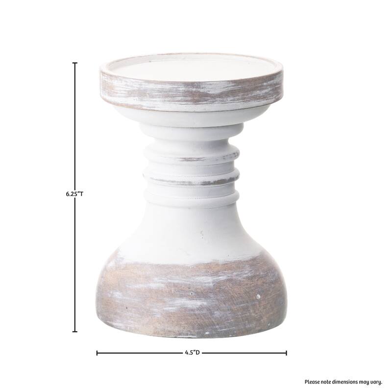 6.25" Resin 'Turned Wood' Candle Holder