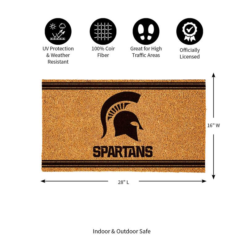 Michigan State University Monochrome Indoor/Outdoor Coir Door Mat