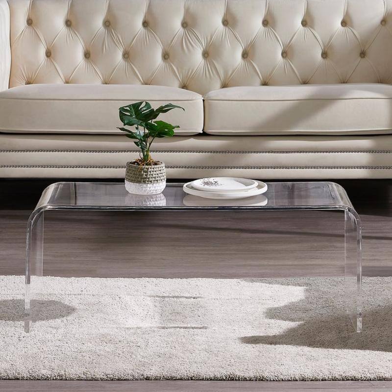 Valadez Acrylic Clear Waterfall Coffee Table - Small