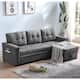 Ashlyn Woven Fabric Sleeper Sectional Sofa - Gray