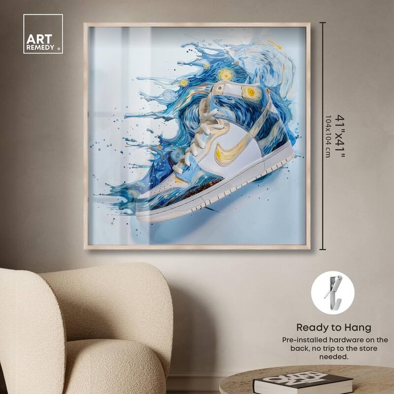 Starry Night Sneaker Splash Shadowbox by Art Remedy