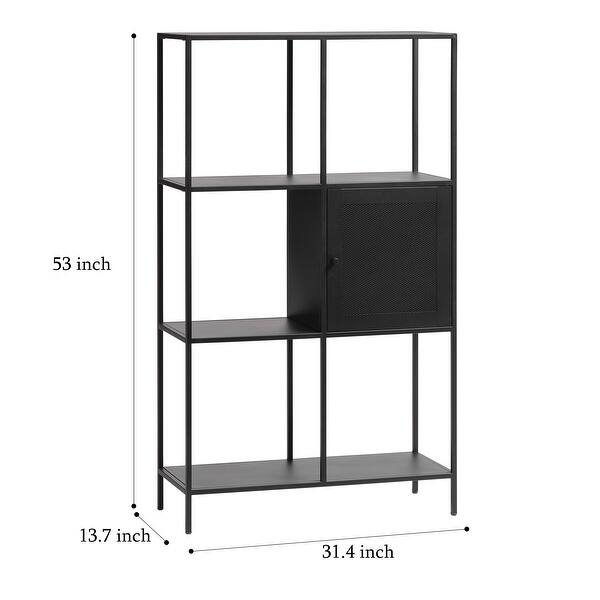 1170UFABlack Metal Mesh 1-Door Bookcase - Bed Bath & Beyond - 38321977