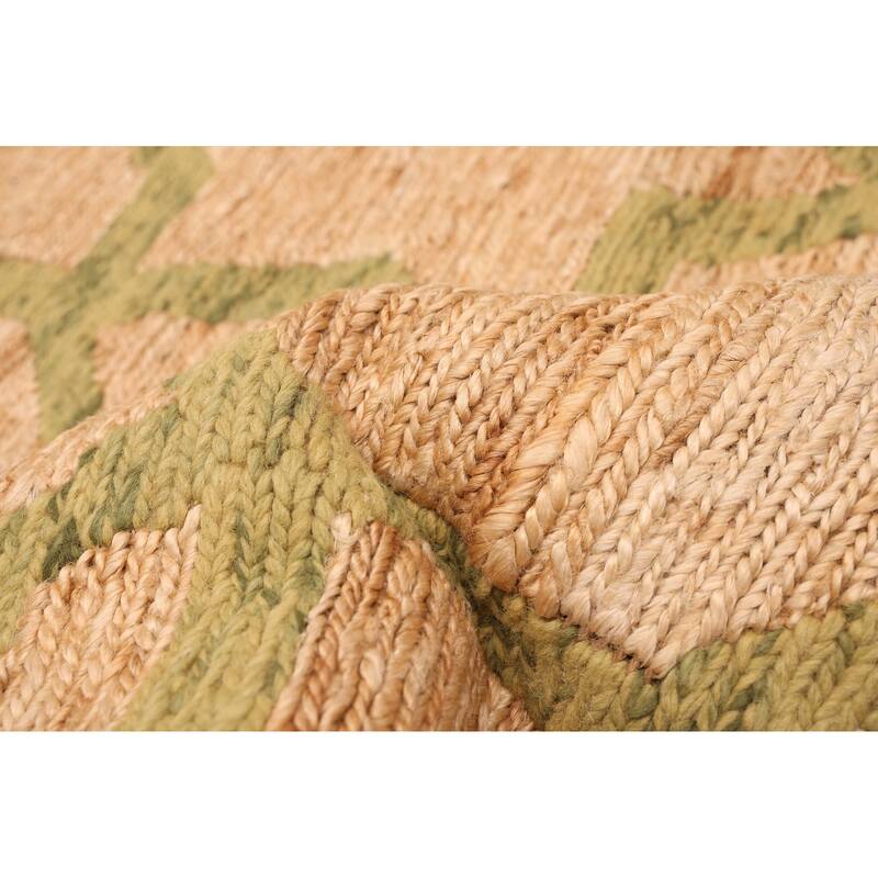 ECARPETGALLERY Braided Weave Palas Denizli Tan Jute, Rayon Rug - 5'4 x 7'6