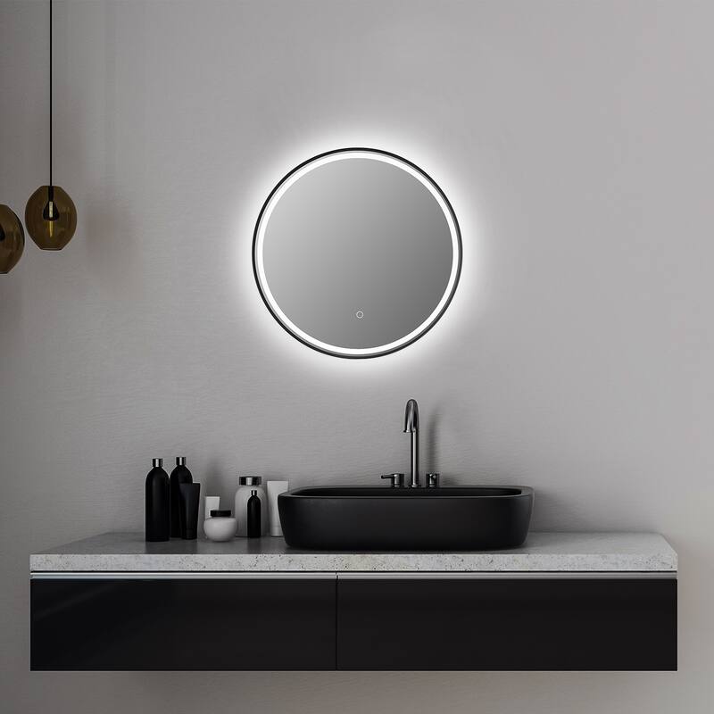 Altair Palme Round Framed Bathroom LED Lighted Wall Mirror