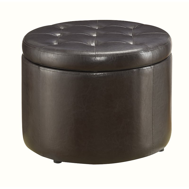 Convenience Concepts Designs4Comfort Round Shoe Storage Ottoman