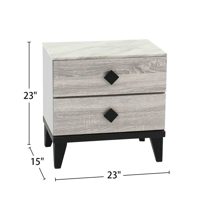 Smithson Nightstand With 2 Drawers Storage