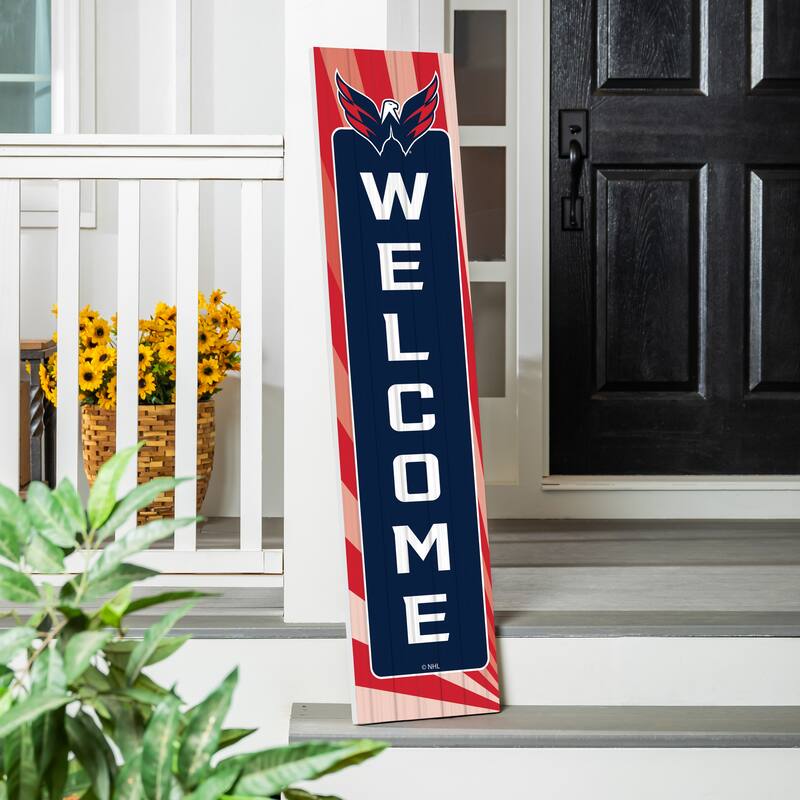 47" Porch Leaner Welcome Wall Sign, Washington Capitals - Navy