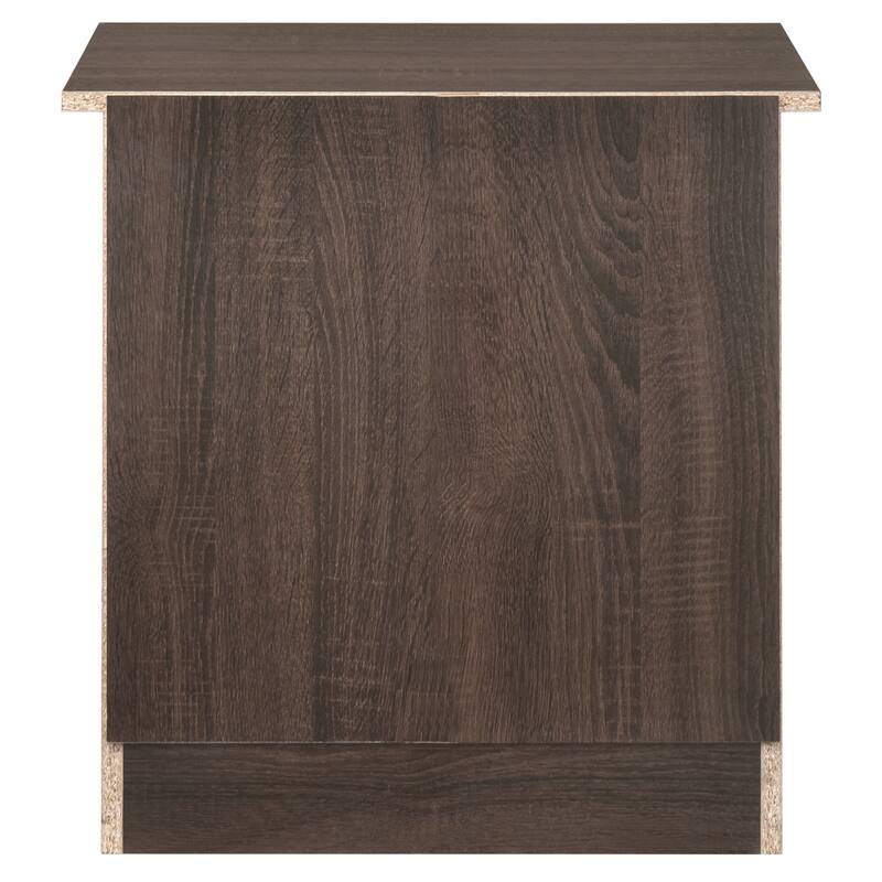 3 Drawer Wenge Nightstand, 23 Inch Modern Bedside Table with Quality Metal Handles and Ample Storage