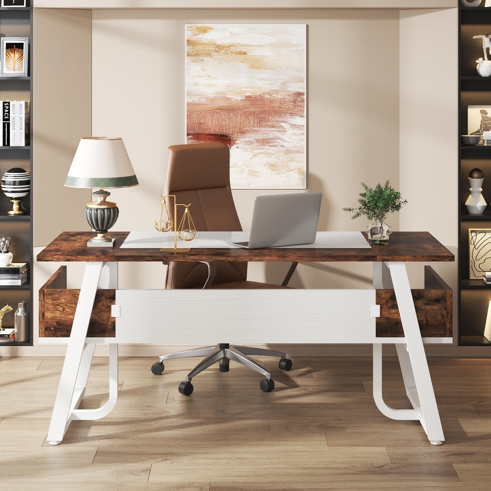 White rustic office desk sale