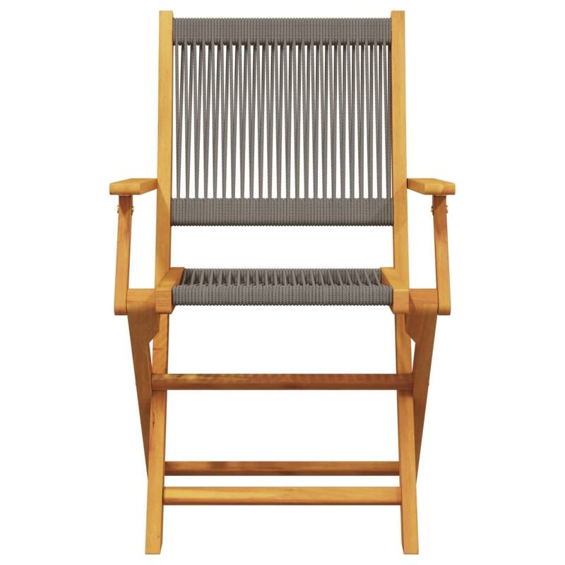 vidaXL Bistro Set Grey Solid acacia wood, polypropylene Standard
