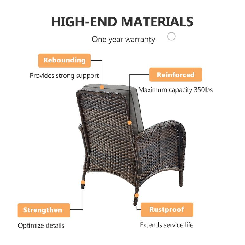 Gymojoy Outdoor Fire Pit Conversation Set, 3-Seat Sofa & Chairs Patio Furniture Set
