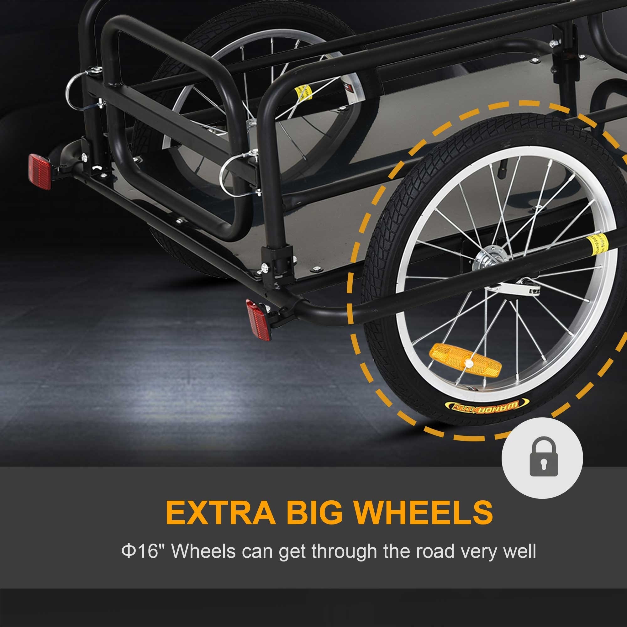 Aosom wanderer folding bicycle bike deals cargo storage cart and luggage trailer