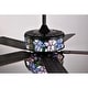 preview thumbnail 11 of 15, Warehouse of Tiffany Zaina 5-Blade Lighted Ceiling Fan 2-Tier Tiffany Style Glass