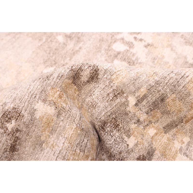 ECARPETGALLERY Hand-knotted Legacy Grey Silk Rug - 6'8 x 9'7