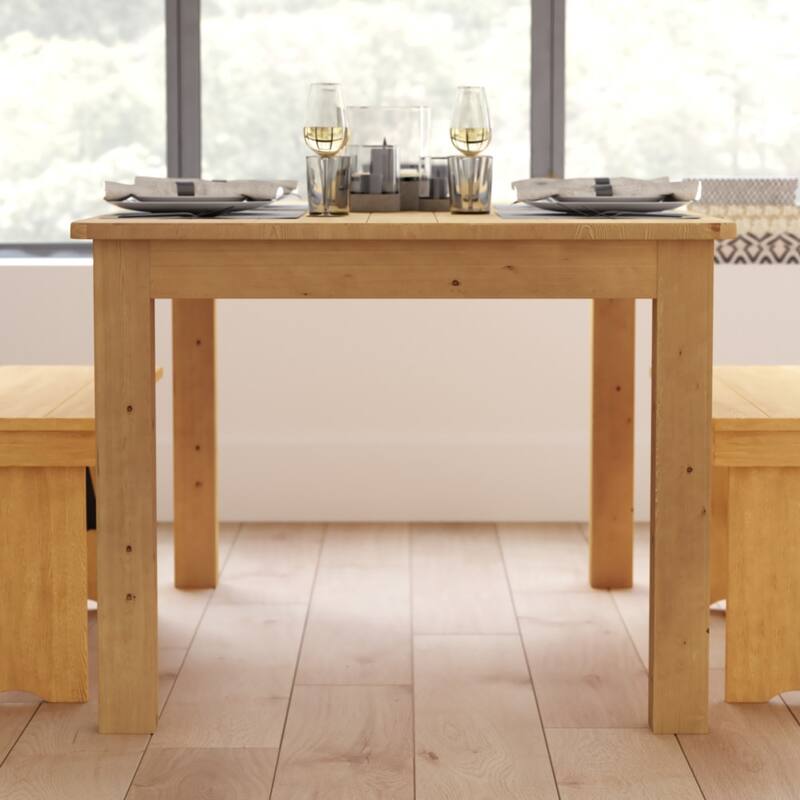 60" x 38" Rectangular Antique Rustic Solid Pine Farm Dining Table