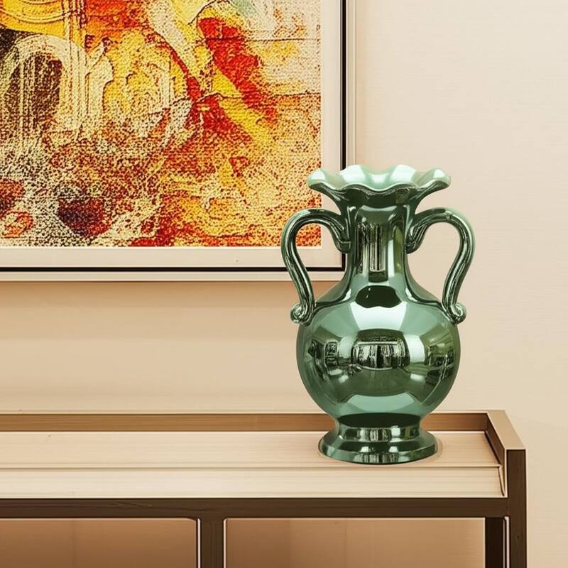 9" Hunter Green Amphora Ceramic Table Vase - 8.50 - Hunter Green - 8.50
