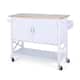Finzer Farmhouse Kitchen Cart with Wheels by Christopher Knight Home - 43.12" W x 17.25" L x 35.25" H - White, Natura