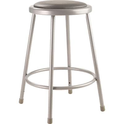 NPS 24" Heavy Duty Vinyl Padded Steel Stool, Grey