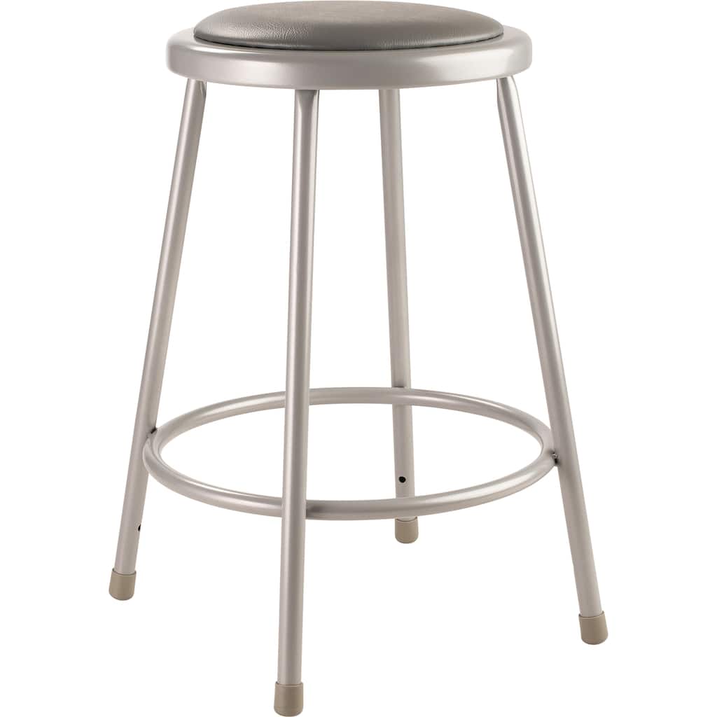 NPS 24" Heavy Duty Vinyl Padded Steel Stool, Grey