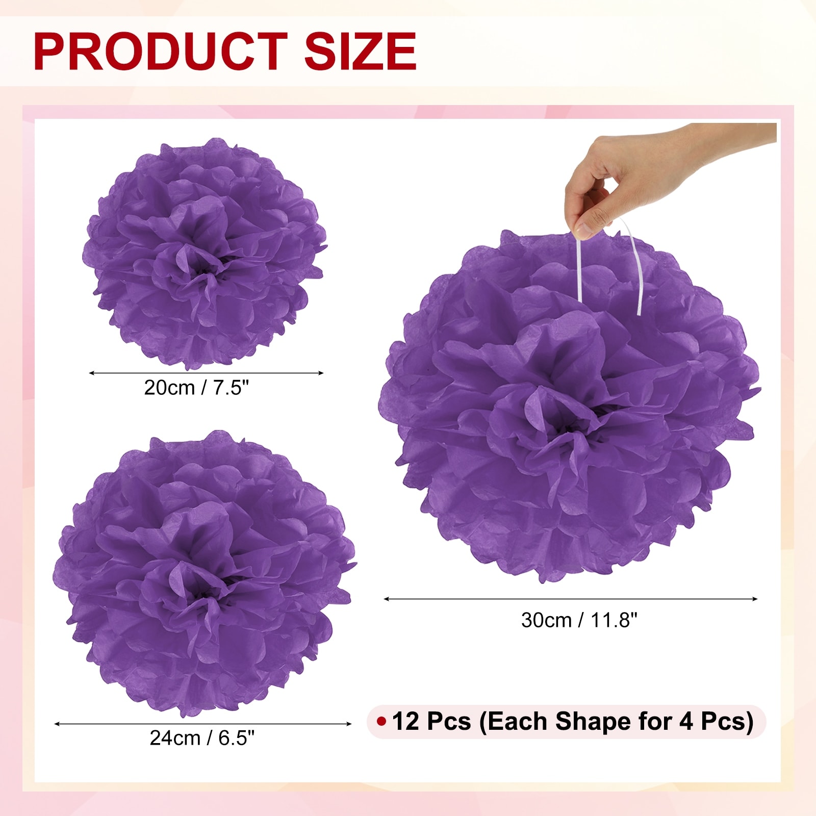 Tissue Paper Pom Poms, Pom Poms Paper Flowers Ball Tissue Paper Flowers